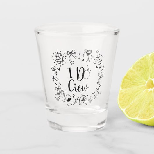 I Do Crew Shotglas Bruidsmeisjesfeest Cadeau Shot Glas (Voorkant)