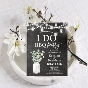 I DO Eucalyptus Mason Jar Verloving Invitation Feestdagenkaart
