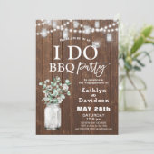 I DO Eucalyptus Mason Jar Verloving Invitation Feestdagenkaart (Staand voorkant)