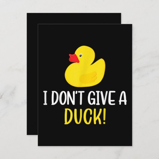 I Do Give a Duck Funny Rubber Duck Men Women Kaart (Voorkant / Achterkant)