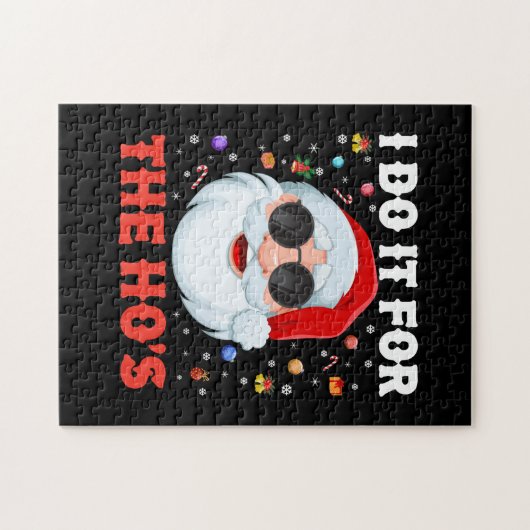 I Do It For The Ho's Funny Inappropriate Christmas Legpuzzel (Horizontaal)