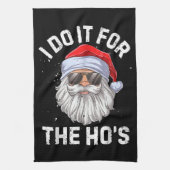 I Do It For The Ho's Funny Inappropriate Christmas Theedoek (Verticaal)
