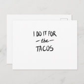 I do it for the tacos briefkaart (Voorkant / Achterkant)