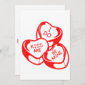 I Do Kiss Me Be Mine Valentijnsdag Uitnodiging (Voorkant / Achterkant)