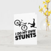 I Do My Own Stunts Funny Mountain Bike  Kaart (Gele Bloem)
