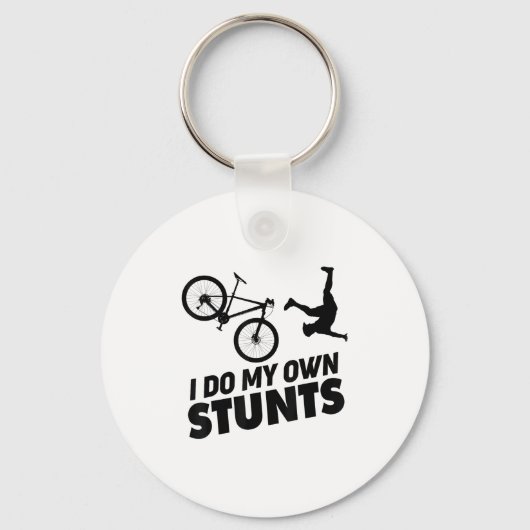 I Do My Own Stunts Funny Mountain Bike  Sleutelhanger (Voorkant)