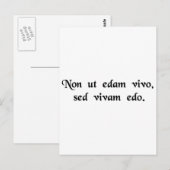 I do not live to eat, but eat to live. briefkaart (Voorkant / Achterkant)