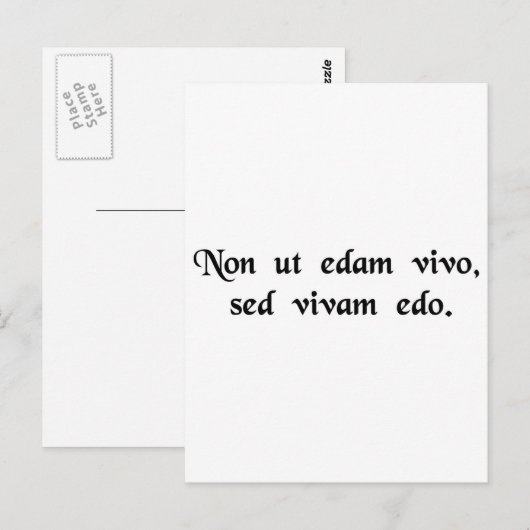 I do not live to eat, but eat to live. briefkaart (Voorkant / Achterkant)