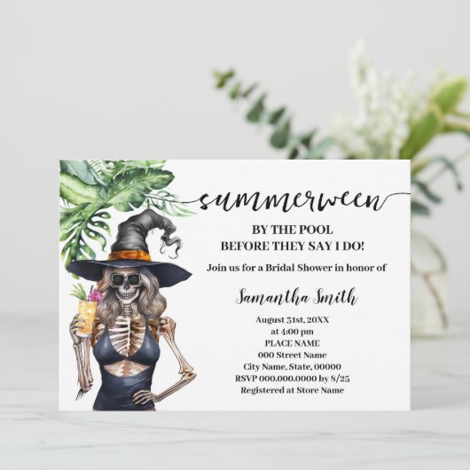 I do Party by the Pool Summerween Bridal Shower Kaart (Staand voorkant)