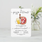 I do Pizza & Brews Rehearsal Dinner Kaart (Staand voorkant)