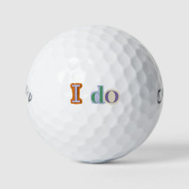 'I Do' Scrapbook Letters 90s Trouwcadeau Bruidsges Golfballen