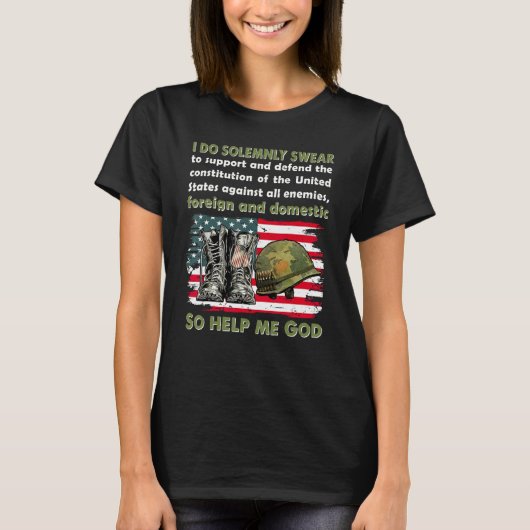 I Do Solemnly Swear So Help Me God American Flag V T-shirt (Voorkant)