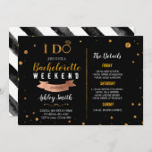 I DO Theme Bachelorette Uitnodiging voor reisroute (Voorkant / Achterkant)