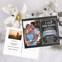 I DO Verloving 2 Foto BBQ Party Invitation
