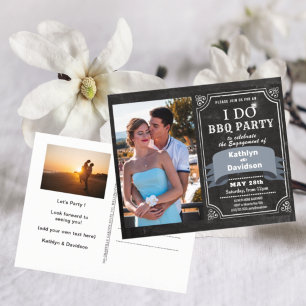 I DO Verloving 2 Foto BBQ Party Invitation Briefkaart