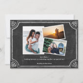 I DO Verloving 4 Foto Zwart Chalkboard BBQ Party Kaart (Achterkant)