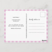 I DO Verloving Cute Pink BQ Uitnodiging (Achterkant)