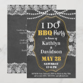 I DO Verloving Elegant Kant Chalkboard BBQ Party Kaart (Voorkant / Achterkant)