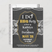 I DO Verloving Elegant Kant Chalkboard BBQ Party Uitnodiging Briefkaart (Voorkant / Achterkant)