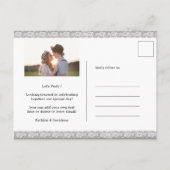 I DO Verloving Elegant Kant Chalkboard BBQ Party Uitnodiging Briefkaart (Achterkant)