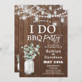 I DO Verloving Elegante Eucalyptus Green BBQ Kaart (Voorkant / Achterkant)