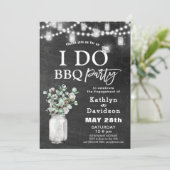I DO Verloving Eucalyptus Bloemen Chalkboard BBQ Kaart (Staand voorkant)