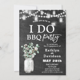 I DO Verloving Eucalyptus Bloemen Chalkboard BBQ Kaart