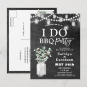I DO Verloving Eucalyptus Bloemen Chalkboard BBQ Uitnodiging Briefkaart (Voorkant / Achterkant)