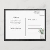 I DO Verloving Eucalyptus Bloemen Chalkboard BBQ Uitnodiging Briefkaart (Achterkant)