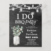 I DO Verloving Eucalyptus Bloemen Chalkboard BBQ Uitnodiging Briefkaart (Voorkant)