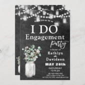 I DO Verloving Eucalyptus Bloemen Chalkboard Party Kaart (Voorkant / Achterkant)