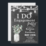 I DO Verloving Eucalyptus Bloemen Chalkboard Party Kaart<br><div class="desc">I DO Verloving Elegant Eucalyptus Bloemen Groen Krijtbord Feest Uitnodiging Kaart. Vier uw speciale evenement met deze prachtige uitnodigingskaart. Alle teksten zijn vooraf voor u geregeld om gemakkelijk en snel te personaliseren met uw eigen gegevens.</div>