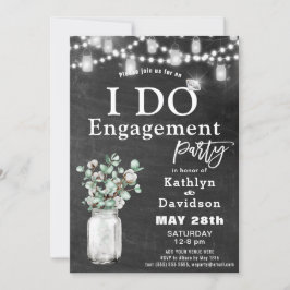 I DO Verloving Eucalyptus Bloemen Chalkboard Party Kaart