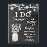 I DO Verloving Eucalyptus Bloemen Chalkboard Party Uitnodiging Briefkaart<br><div class="desc">I DO Verloving Eucalyptus Bloemengroen Chalkboard Party Invitation briefkaart. Vier uw speciale evenement met deze prachtige uitnodigingskaart. Alle teksten zijn vooraf voor u geregeld om gemakkelijk en snel te personaliseren met uw eigen gegevens.</div>