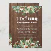 I DO Verloving Eucalyptus Bloemen Rustiek Hout BBQ Kaart (Voorkant / Achterkant)