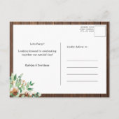 I DO Verloving Eucalyptus Bloemen Rustiek Hout BBQ Uitnodiging Briefkaart (Achterkant)