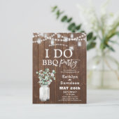 I DO Verloving Eucalyptus Foto BBQ Uitnodiging (Staand voorkant)