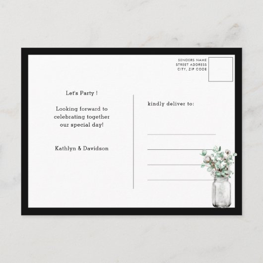 I DO Verloving Eucalyptus Groen BBQ Party Uitnodiging Briefkaart (Achterkant)