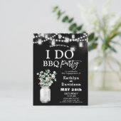 I DO Verloving Eucalyptus Groen BBQ Party Uitnodiging Briefkaart (Staand voorkant)