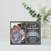I DO Verloving Foto BBQ Party Invitation Briefkaart (Staand voorkant)