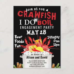 I DO Verloving Foto Crawfish Boil Uitnodiging