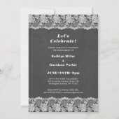 I DO Verloving Foto Elegant Kant Krijtbord BBQ Kaart (Achterkant)