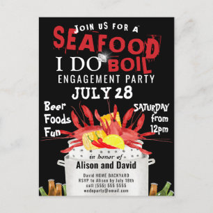 I DO Verloving Foto Seafood Party Uitnodiging
