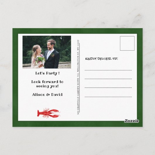 I DO Verloving Foto Seafood Party Uitnodiging (Achterkant)
