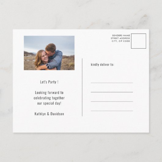 I DO Verloving Foto Zwart Chalkboard BBQ Party Uitnodiging Briefkaart (Achterkant)