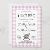 I DO Verloving Pink Pset BBQ Party nodiging Feestdagenkaart (Voorkant)