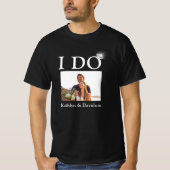 I DO Verloving Ring Couple Photo Name Minimal T-shirt (Voorkant)