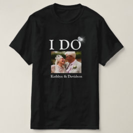I DO Verloving Ring Couple Photo Name Minimal T-shirt
