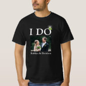 I DO Verloving Ring Couple Photo Name Minimal T-shirt (Voorkant)