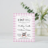 I DO Verloving Schattig Script Roze Plaid BBQ Uitnodiging Briefkaart (Staand voorkant)